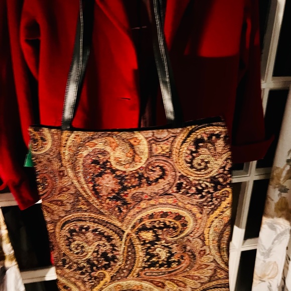 Chico's Velvety Paisley Print Tote Bag - Picture 5 of 5
